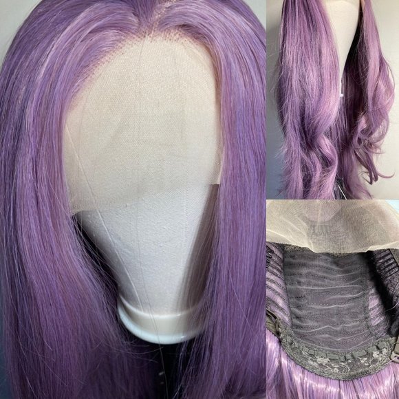 Long Purple Wavy Lace Front Wig - Picture 4 of 15